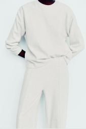 Женский костюм ZARA свитер и штаны 1159842943 (Молочный L)