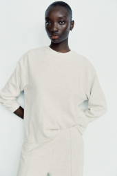Женский костюм ZARA свитер и штаны 1159842943 (Молочный L)