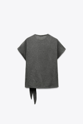 Женский вязаный костюм ZARA футболка и юбка 1159842954 (Серый S)