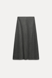 Женский вязаный костюм ZARA футболка и юбка 1159842954 (Серый S)