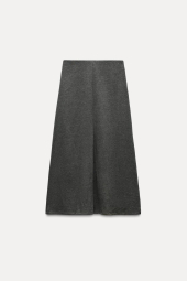 Женский вязаный костюм ZARA футболка и юбка 1159842954 (Серый S)