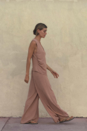 Женский легкий костюм ZARA топ и штаны 1159842963 (Оранжевый XL)