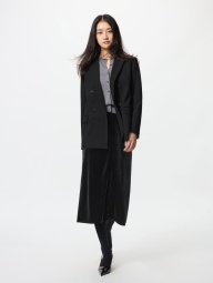 Женский велюровый костюм UNIQLO лонгслив и юбка 1159854329 (Черный M)