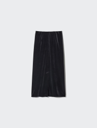 Женский велюровый костюм UNIQLO лонгслив и юбка 1159854329 (Черный M)