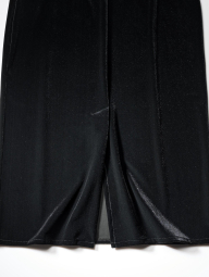 Женский велюровый костюм UNIQLO лонгслив и юбка 1159854329 (Черный M)