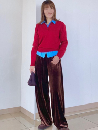 Женский велюровый костюм UNIQLO футболка и штаны 1159855638 (Коричневый M)