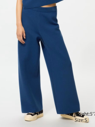 Вязаный женский костюм UNIQLO футболка и штаны 1159855641 (Синий L)