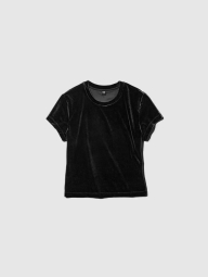 Женский велюровый костюм UNIQLO футболка и штаны 1159855643 (Черный S)