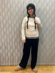 Женский велюровый костюм UNIQLO футболка и штаны 1159855643 (Черный S)