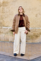 Женский велюровый костюм UNIQLO лонгслив и юбка 1159856432 (Коричневый S)