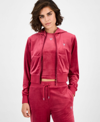 Жіночий велюровий комплект Guess футболка та толстовка 1161675209 (Рожевий XS)