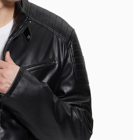 Мужская куртка Guess из экокожи 1159853031 (Черный L)