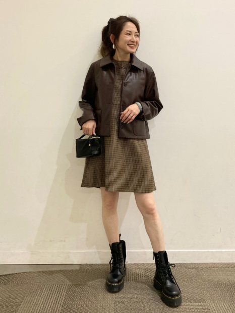 Куртка з екошкіри UNIQLO на гудзиках 1159854027 (Коричневий XXL)