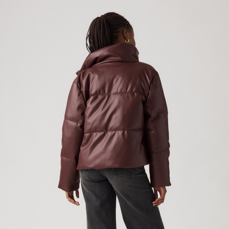 Женская куртка Levi's из экокожи 1159855083 (Бордовый L)