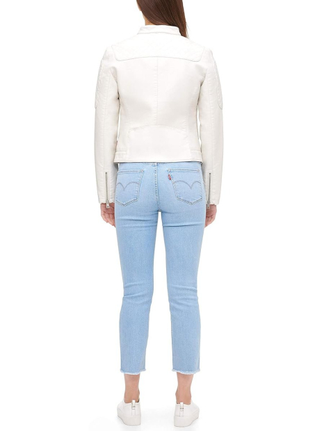 Женская куртка из экокожи Levi's на молнии 1159858542 (Молочный 1X)