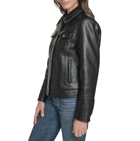 Куртка из экокожи Levi's с воротником из искусственной овчины 1159860629 (Черный L)