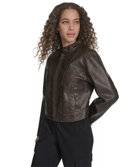 Женская куртка из экокожи Levi's 1161044233 (Коричневый L)