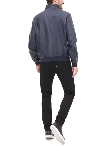 Мужской бомбер Tommy Hilfiger куртка из экокожи 1162393319 (Синий L)