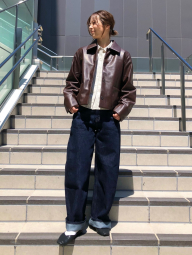 Куртка з екошкіри UNIQLO на гудзиках 1159854027 (Коричневий XXL)