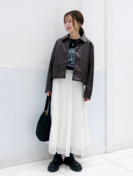 Куртка з екошкіри UNIQLO на гудзиках 1159854027 (Коричневий XXL)