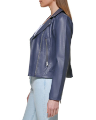 Жіноча куртка з екошкіри Levi's на блискавці 1159857561 (Синій XL)