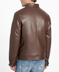 Чоловіча куртка Guess з екошкіри 1159858079 (Коричневий XL)