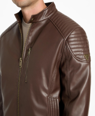 Чоловіча куртка Guess з екошкіри 1159858079 (Коричневий XL)