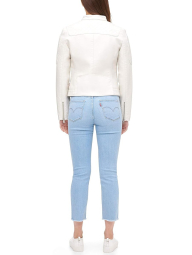 Женская куртка из экокожи Levi's на молнии 1159858542 (Молочный 1X)