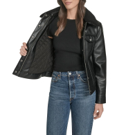 Куртка из экокожи Levi's с воротником из искусственной овчины 1159860629 (Черный L)