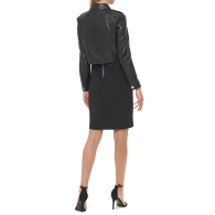 Куртка из искусственной кожи DKNY укороченная 1159861078 (Черный 10)
