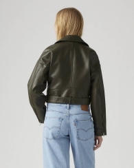 Женская куртка из экокожи Levi's на молнии 1159863565 (Зеленый XL)