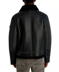 Мужская куртка из экокожи Karl Lagerfeld Paris с искусственным мехом 1159864038 (Черный M)