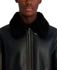 Мужская куртка из экокожи Karl Lagerfeld Paris с искусственным мехом 1159864038 (Черный M)