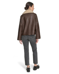Куртка-авиатор из экокожи Levi's с воротником из экомеха 1160529291 (Коричневый L)
