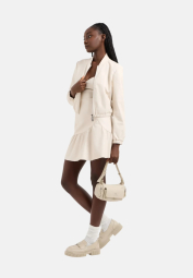Женская куртка-бомбер Armani Exchange из экокожи 1161822625 (Молочный XL)