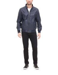 Мужской бомбер Tommy Hilfiger куртка из экокожи 1162393319 (Синий L)