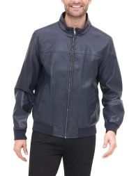 Мужской бомбер Tommy Hilfiger куртка из экокожи 1162393319 (Синий L)