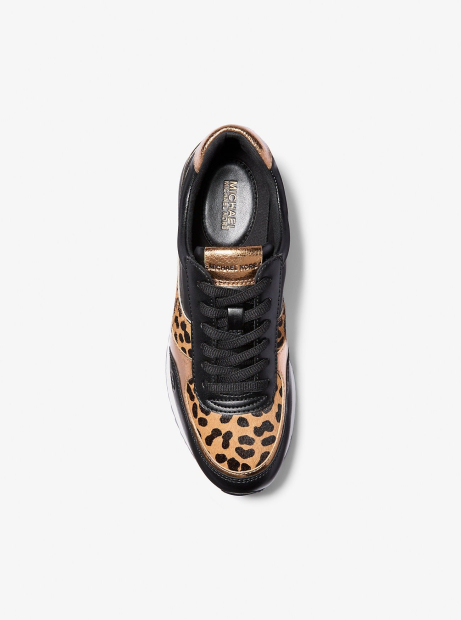 Женские кроссовки Andi Michael Kors со вставками из натуральной шерсти 36,5 (6,5 US) 24 см Черный/Леопардовый 1159850304