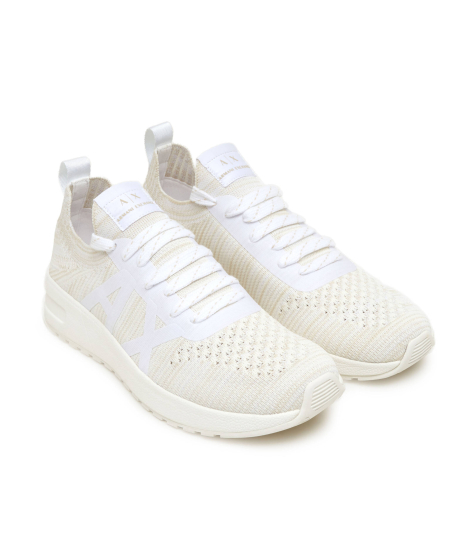 Мужские текстильные кроссовки Armani Exchange 45 (12 US) 30 см Молочный 1159851040