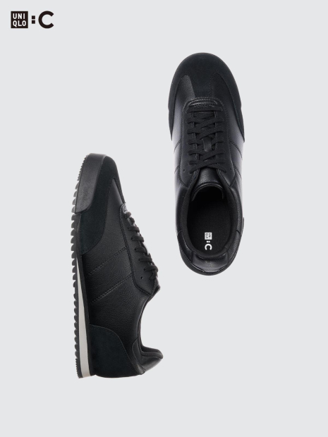 Кроссовки из экокожи Uniqlo со вставками из натуральной замши 41,5 (9,5 US) 27,3 см Черный 1159855320