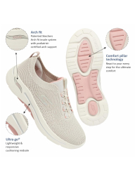 Женские кроссовки Skechers Arch Fit Crystal Waves 37,5 (7,5 US) 24,5 см Бежевый/Розовый 1159841110