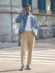 Кроссовки Uniqlo со вставками из натуральной замши 41 (9 US) 28 см Голубой 1159862905