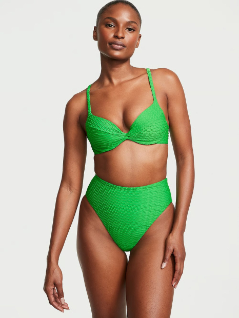 Раздельный купальник Victoria's Secret топ-бюст Push-Up и плавки бикини 1159842092 (Зеленый 34A/S)