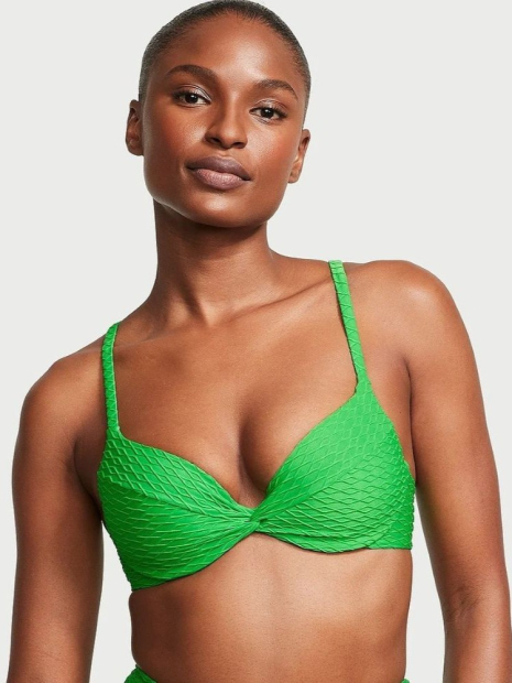 Раздельный купальник Victoria's Secret топ-бюст Push-Up и плавки бикини 1159842092 (Зеленый 34A/S)