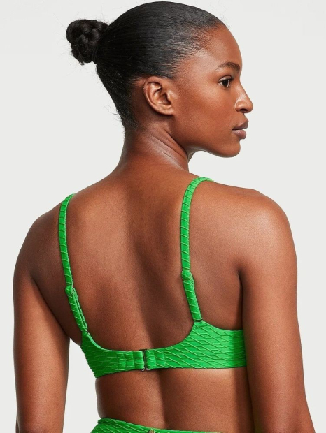Раздельный купальник Victoria's Secret топ-бюст Push-Up и плавки бикини 1159842092 (Зеленый 34A/S)