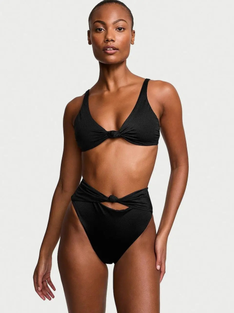 Роздільний купальник Victoria's Secret топ та високі плавки чики 1159851233 (Чорний S)
