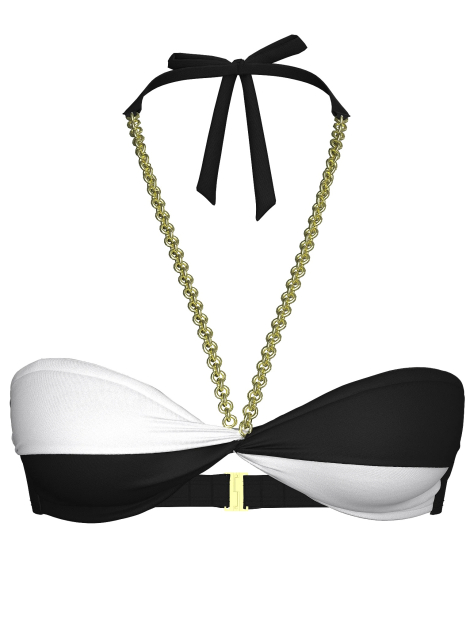 Раздельный купальник Victoria's Secret бандо и плавки бикини 1159851704 (Черный/Белый L)