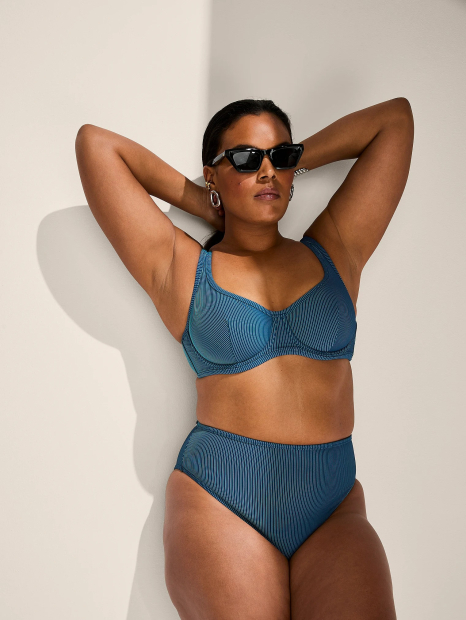 Женский раздельный купальник Victoria's Secret топ и плавки чики 1159857112 (Синий 36B/M)