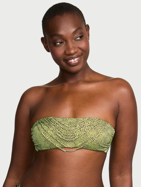 Жіночий роздільний купальник Victoria's Secret бандо та плавки бразилії 1159855390 (Салатовий XL)