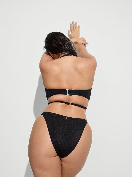 Женский раздельный купальник Victoria's Secret топ Push-Up и плавки бразильяны 1159856904 (Черный 38D/XL)